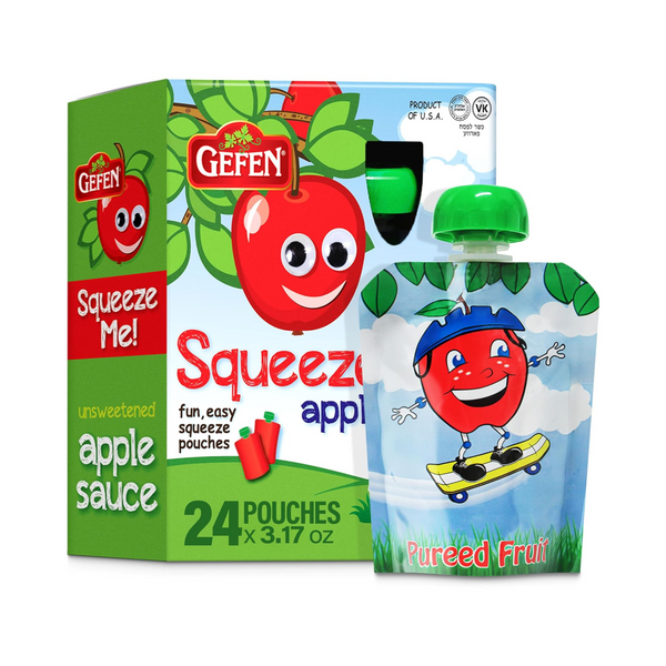 Gefen Apple Sauce Pouches, Kosher for Pesach, 4 Pack
