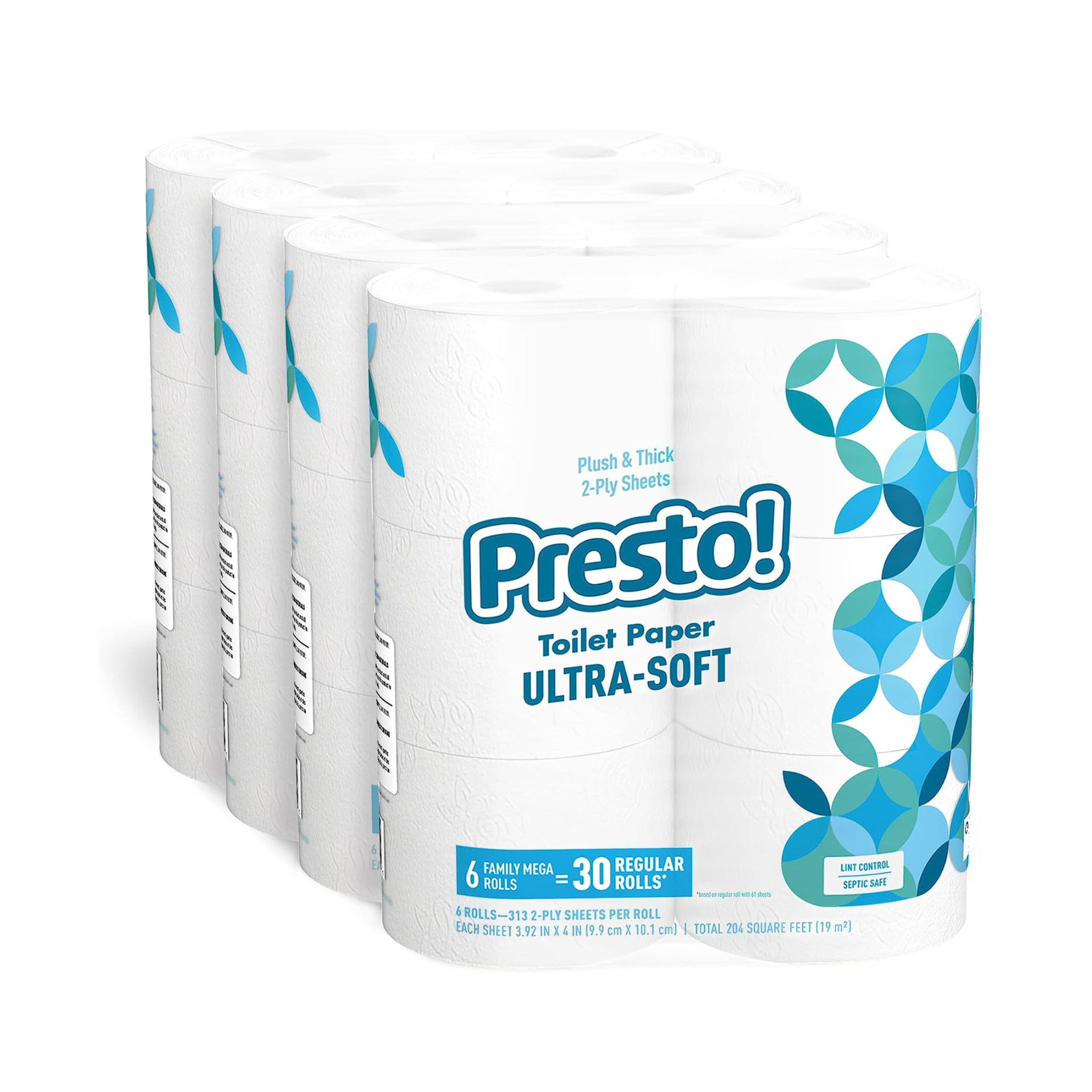 24-Count Presto! 308-Sheet Mega Roll Toilet Paper