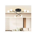 Sputnik 6-Light Black and Gold Chandelier