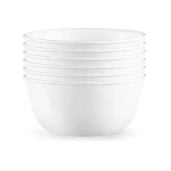 Set Of 6 Corelle Vitrelle 28oz Triple Layer Glass Frost White Bowls