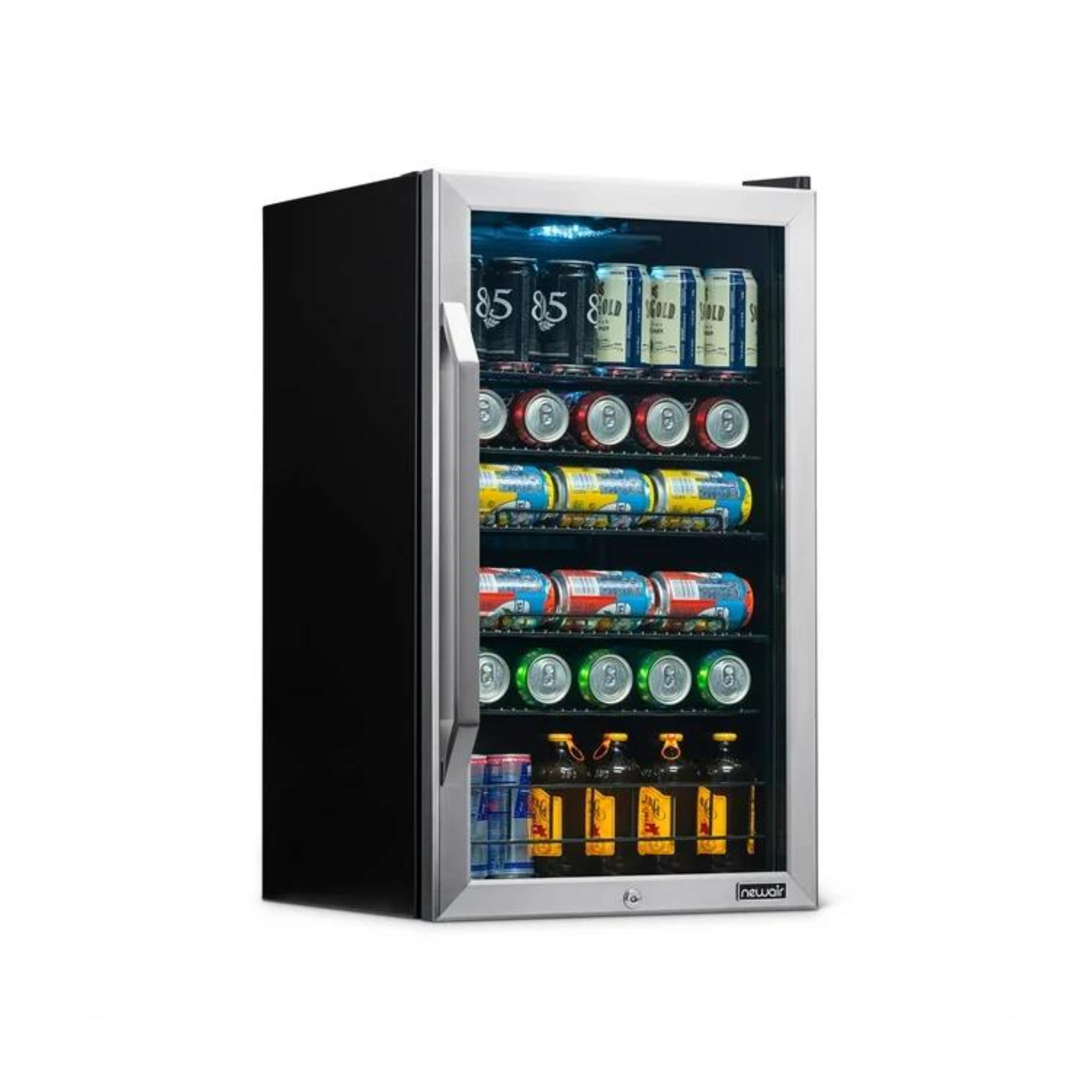 Newair 126-Can Beverage Refrigerator Cooler w/ Glass Door (Stainless Steel)