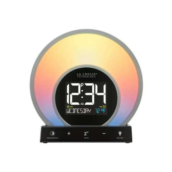 La Crosse Sunrise & Sunset Light Digital Alarm Clock with USB Port