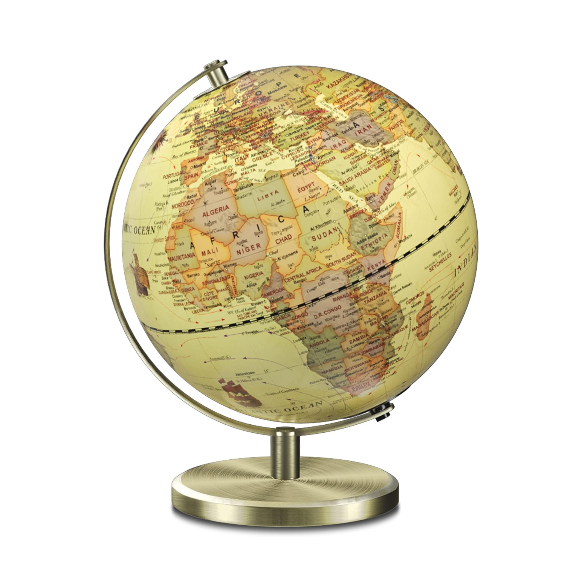 Waldauge 9" Illuminated World Globe with Stand