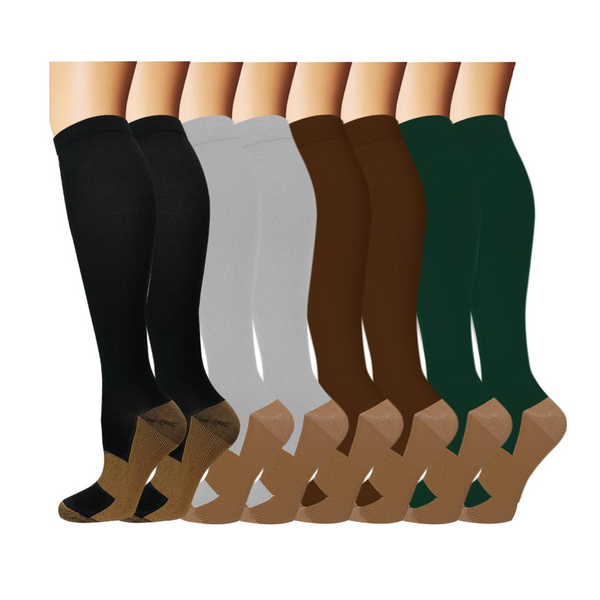 8-Pairs Graduated Copper Compression Socks