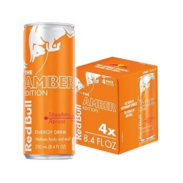 4-Pack 8.4-Oz Red Bull Amber Edition Energy Drink (Strawberry Apricot)
