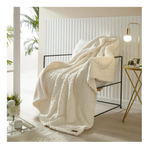 Dearfoams Embossed Sherpa with Solid Sherpa Reverse Throw