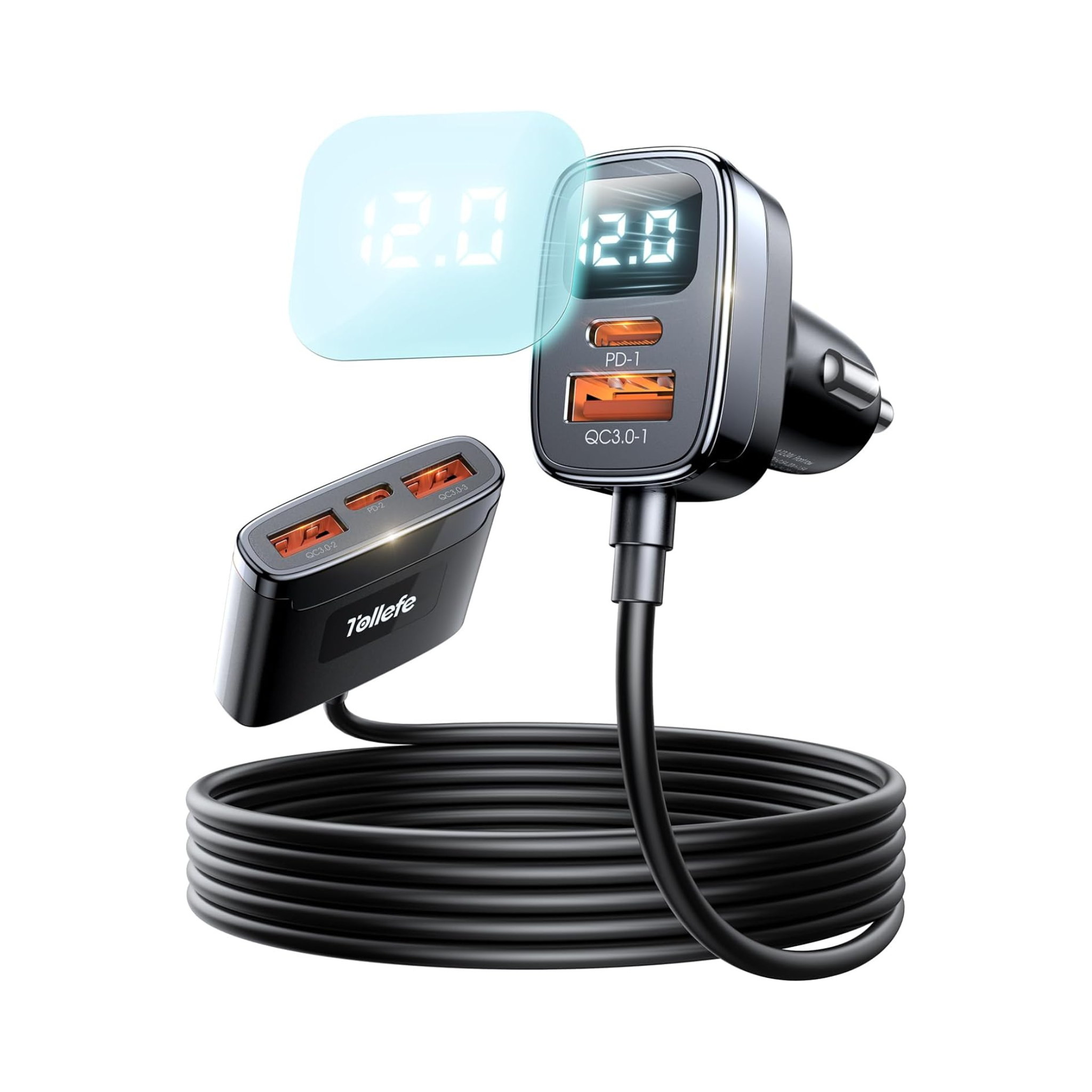 78W 5-in-1 Multi Port Car Charger