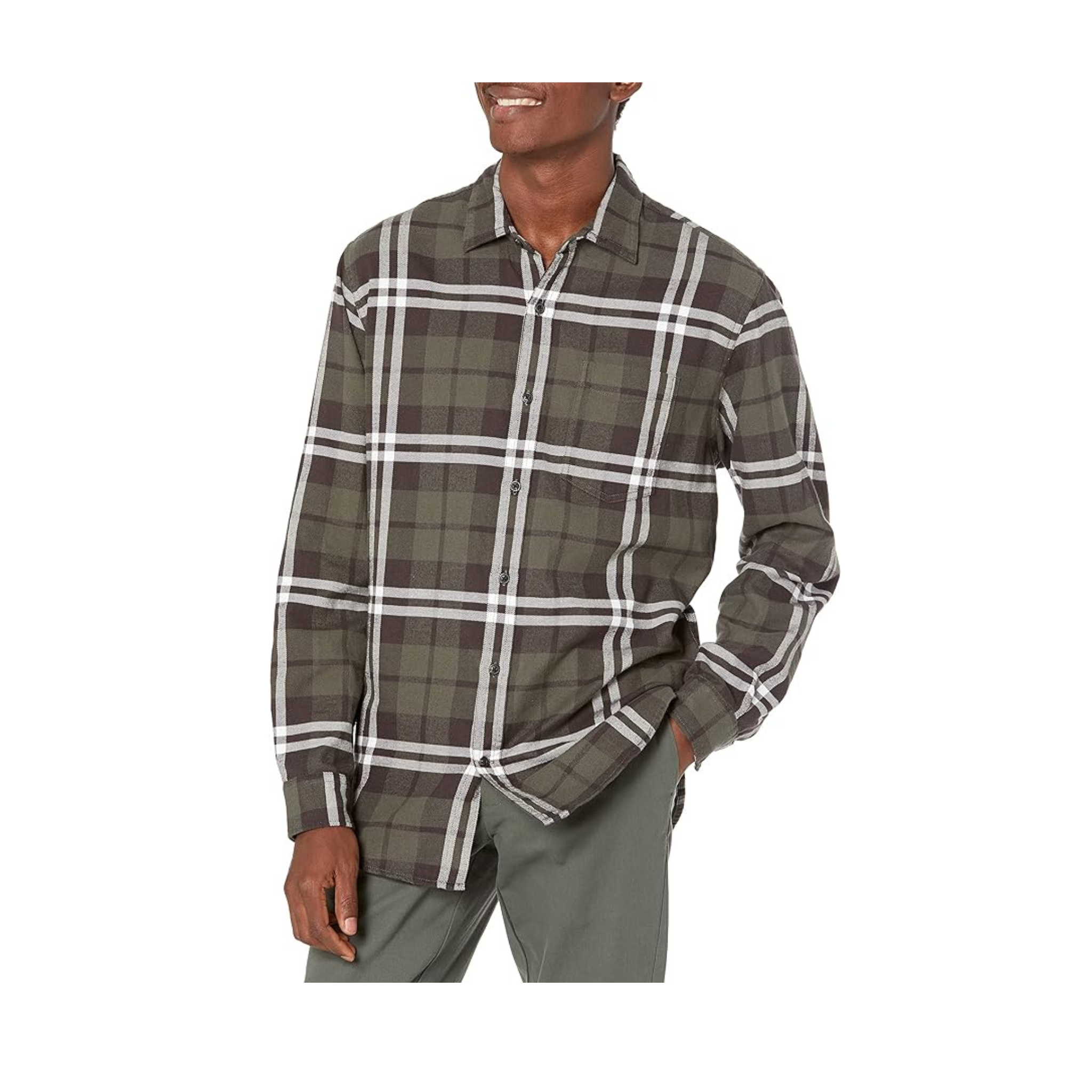 Amazon Essentials 100% Cotton Men's Long-Sleeve Flannel Shirt (various colors)