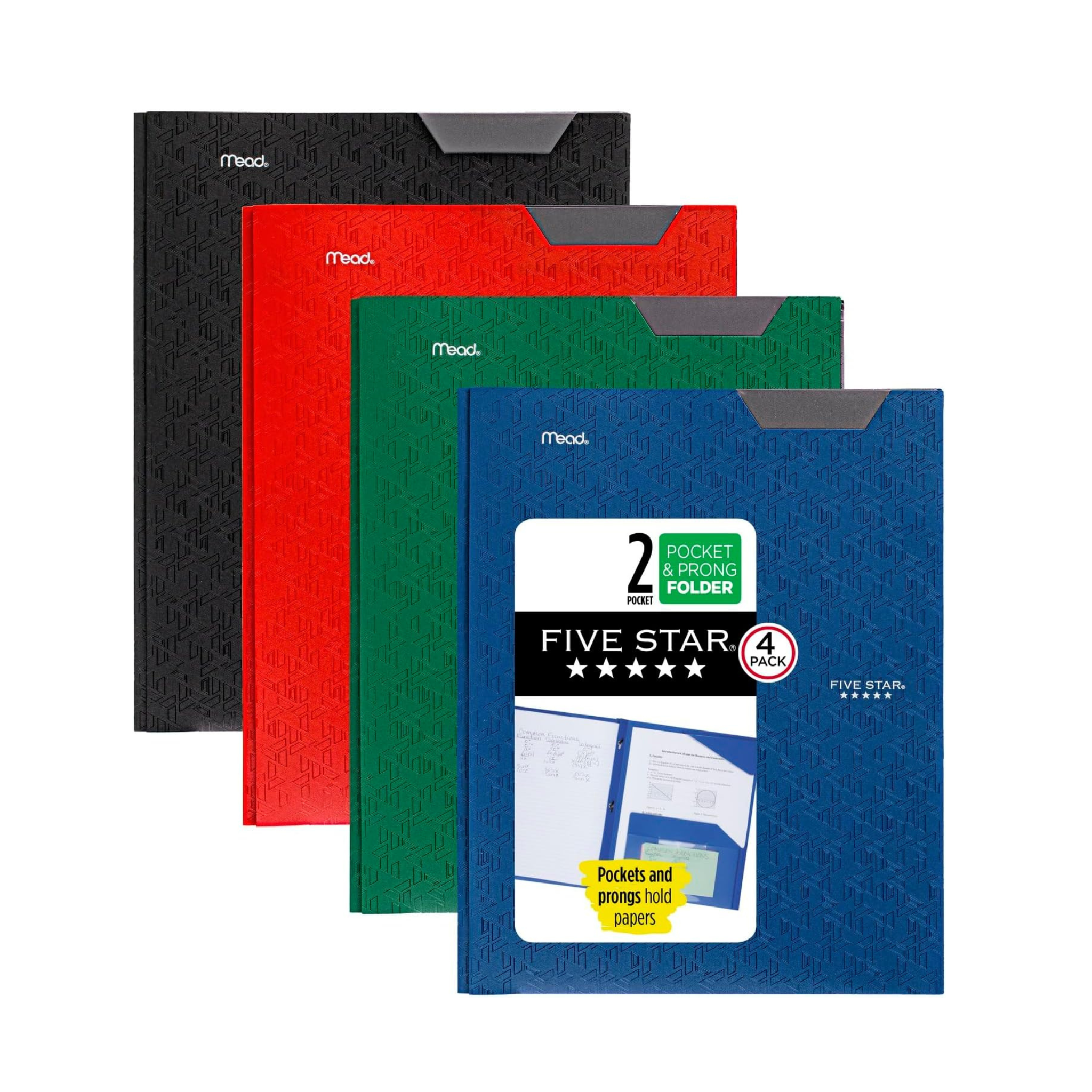 4-Pack Five Star 2 Pocket Plastic Folders