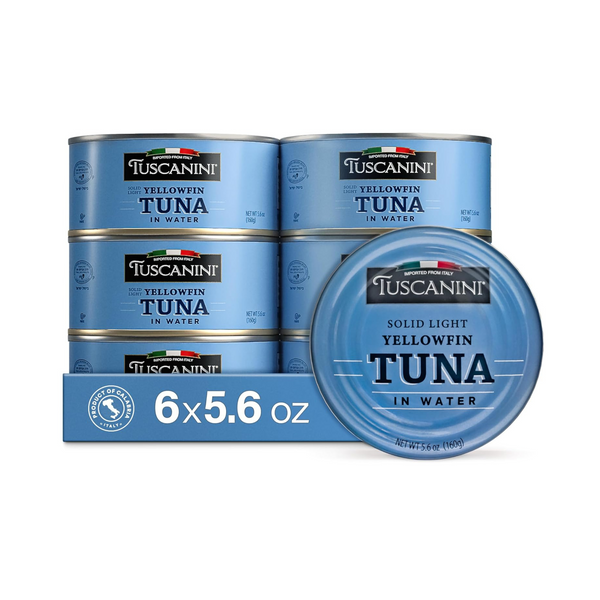 Tuscanini Yellowfin Tuna in Water, Kosher for Pesach, 6 Pack