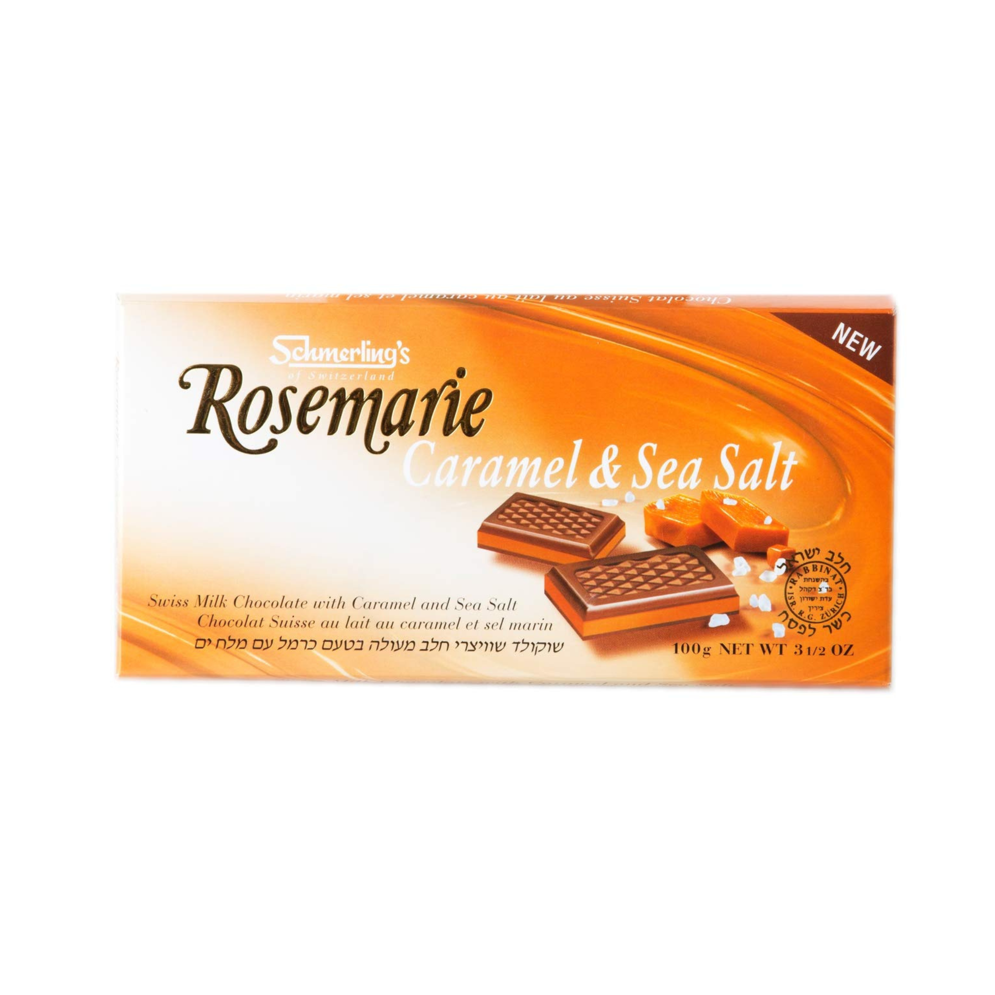 Schmerling's Rosemarie Caramel & Sea Salt Chocolate Bar, Kosher For Passover, 5 Pack