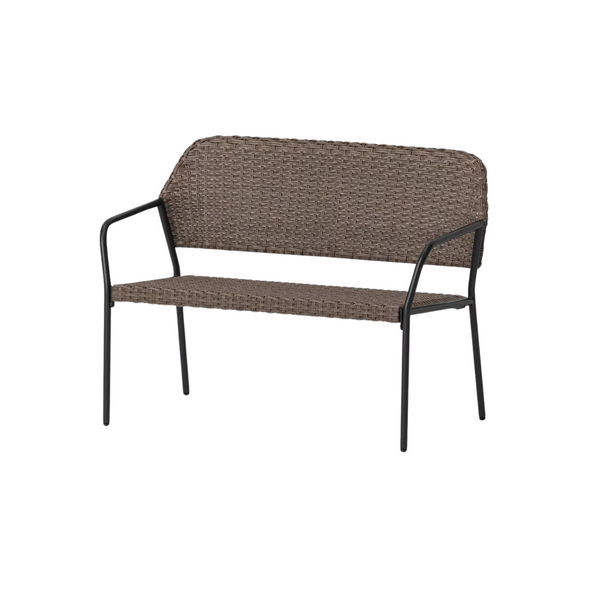 Steel & Wicker Outdoor Patio Garden Bench