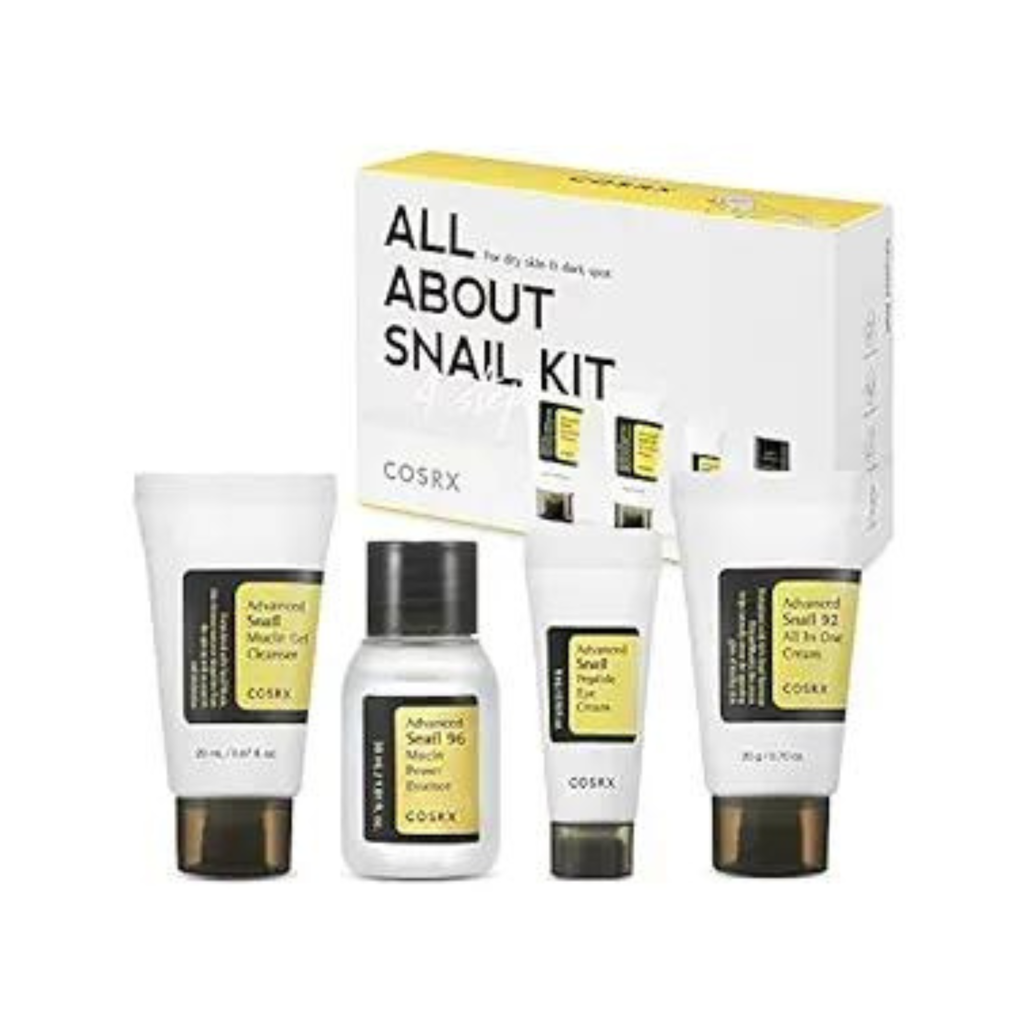 4-Piece Cosrx All About Snail Korean Skincare Travel Size Gift Set