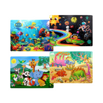 4-Pack Wooden Jigsaw Puzzles for Kids