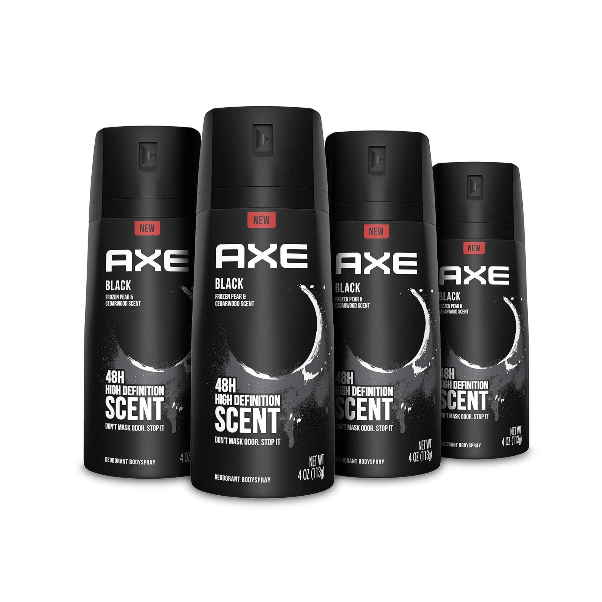 4-Pack AXE Black Mens Body Spray Deodorant (4 oz)