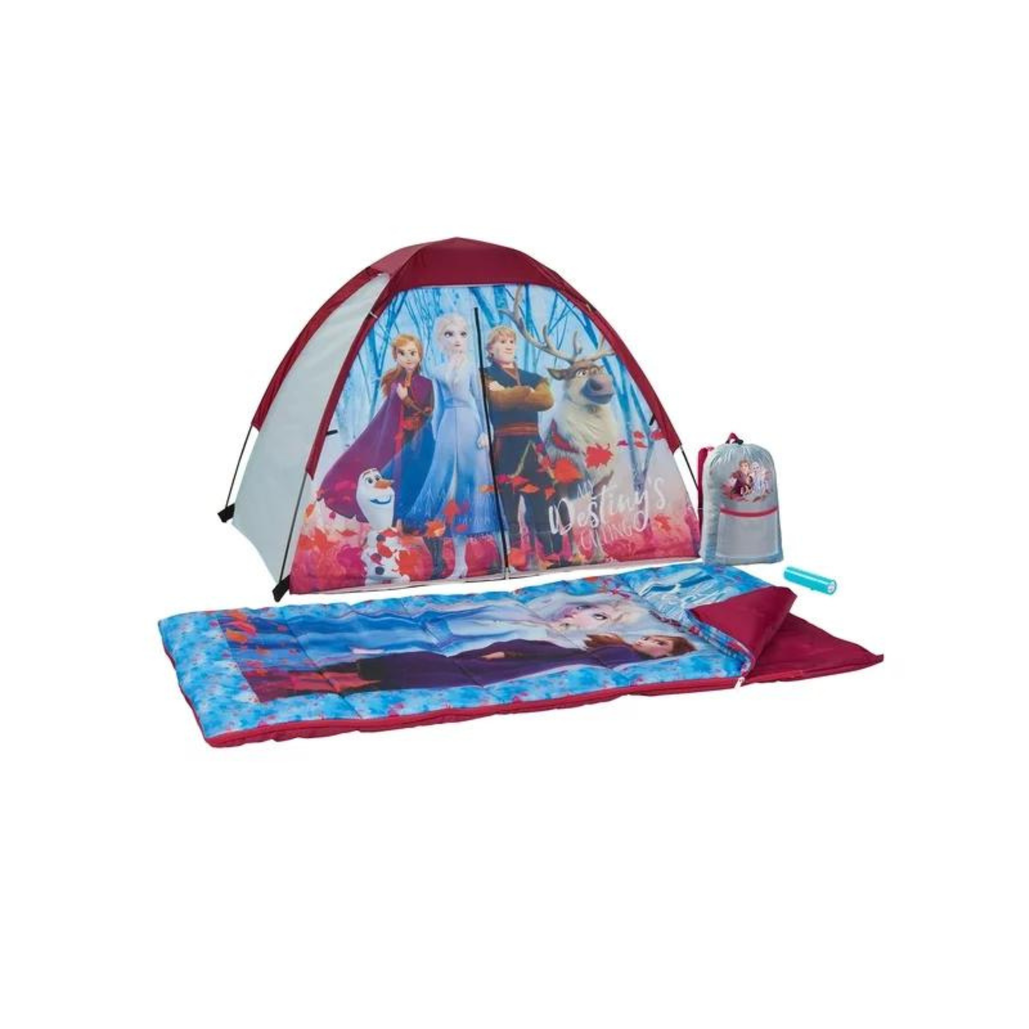 Disney Frozen II Kids 4 Piece Camping Set with Tent and Sleeping Bag