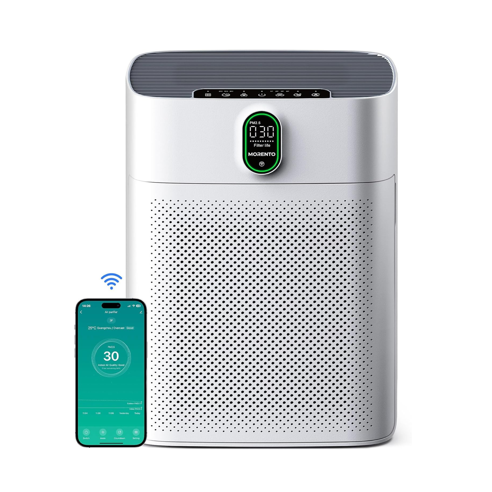 Morento Smart Hepa Air Purifier For Large Rooms up to 1076 ft