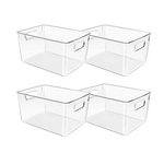 4-Pk Clear Plastic Storage Bins