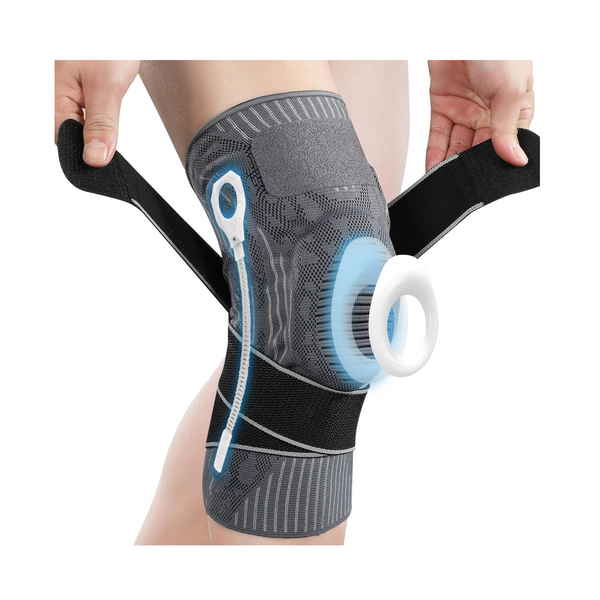 Achiou Adjustable Knee Compression Sleeve w/Stabilizers & Patella Gel Pad