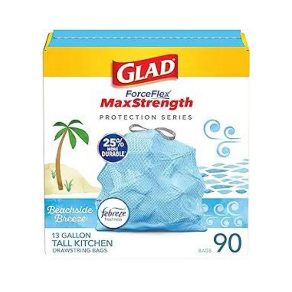 90 GLAD ForceFlex Tall Kitchen 13 Gallon Trash Bags