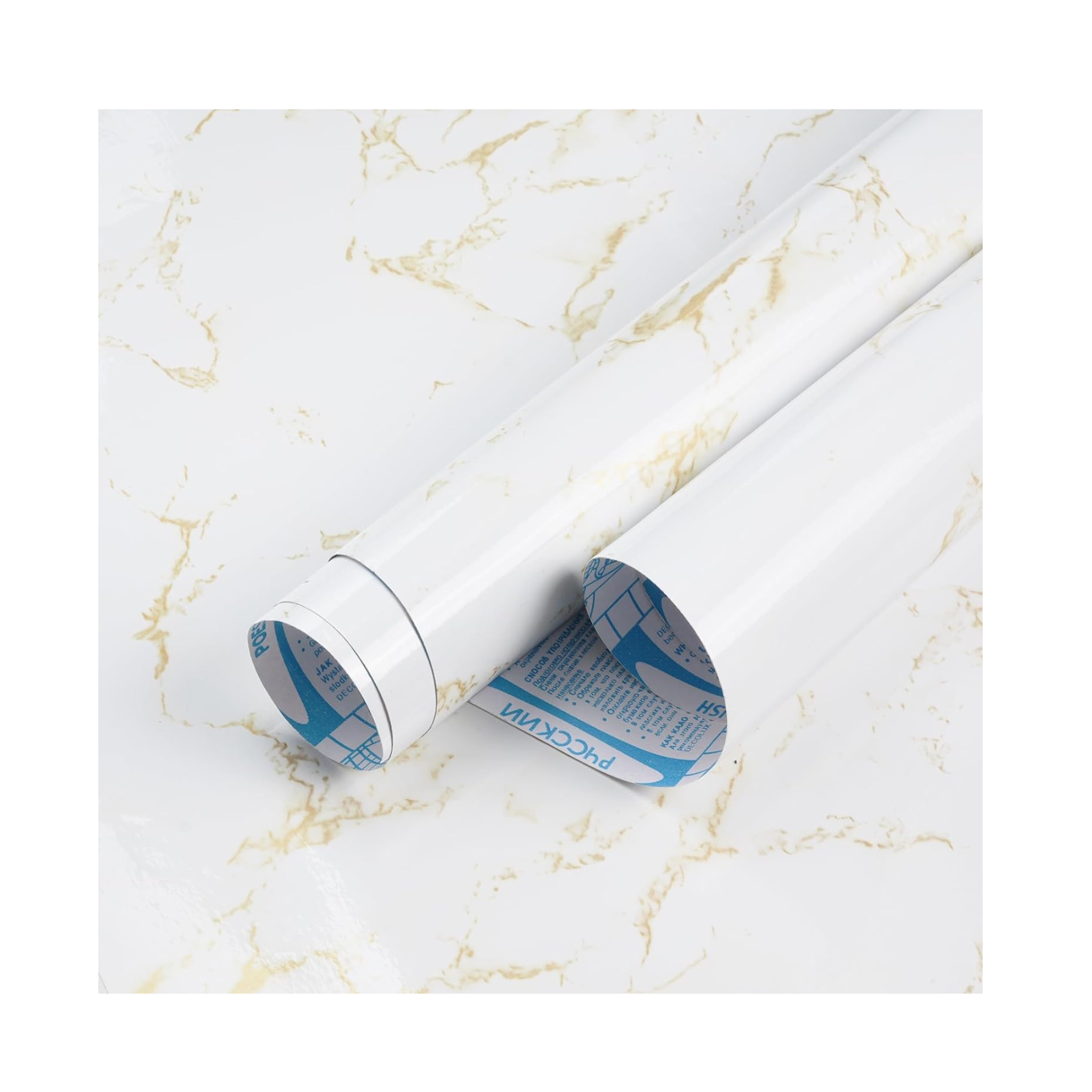White Glossy Marble Peel and Stick Wallpaper