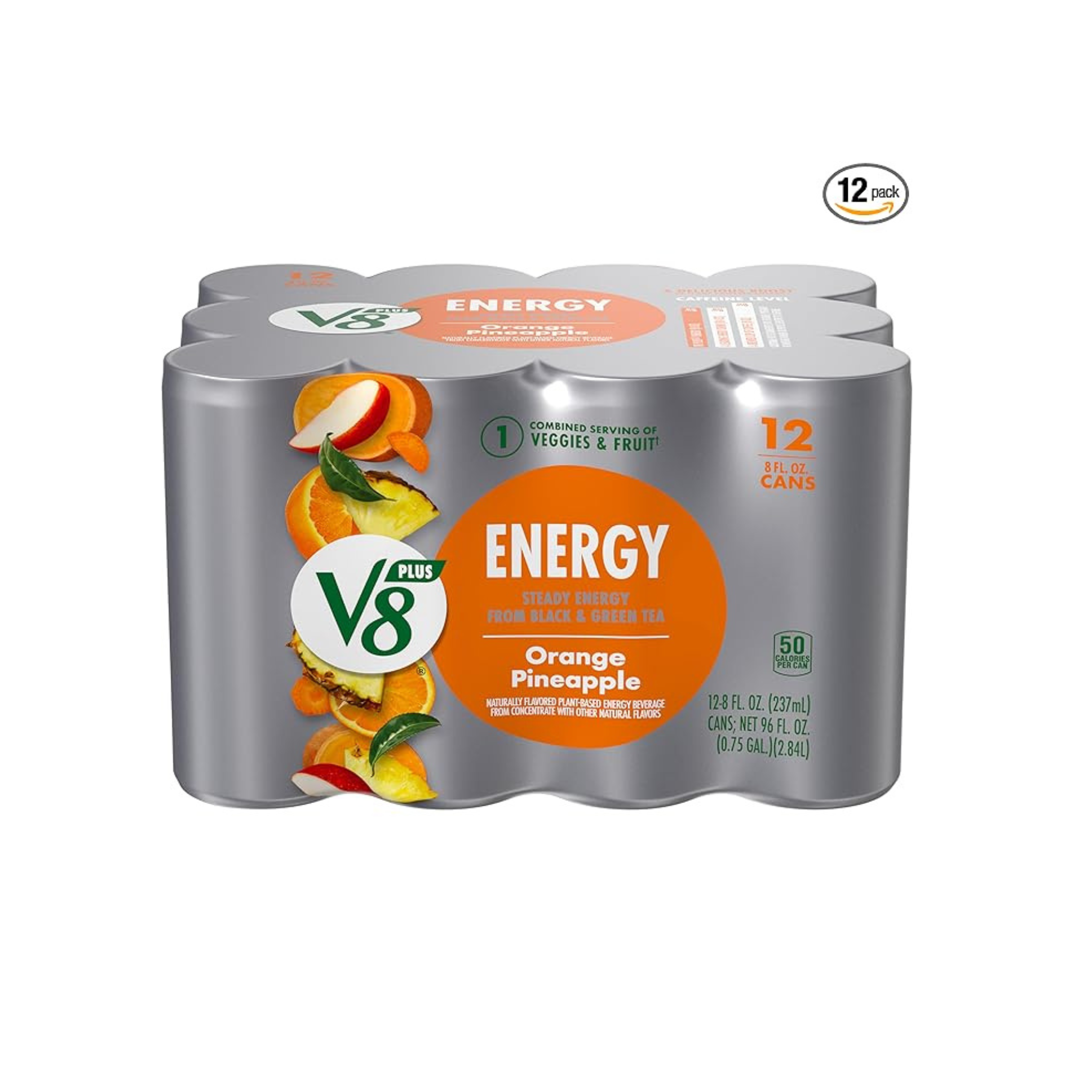 12-Pack 8-Oz V8 + Energy Drink (Orange Pineapple)