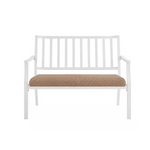 2-Person White Steel Outdoor Bench