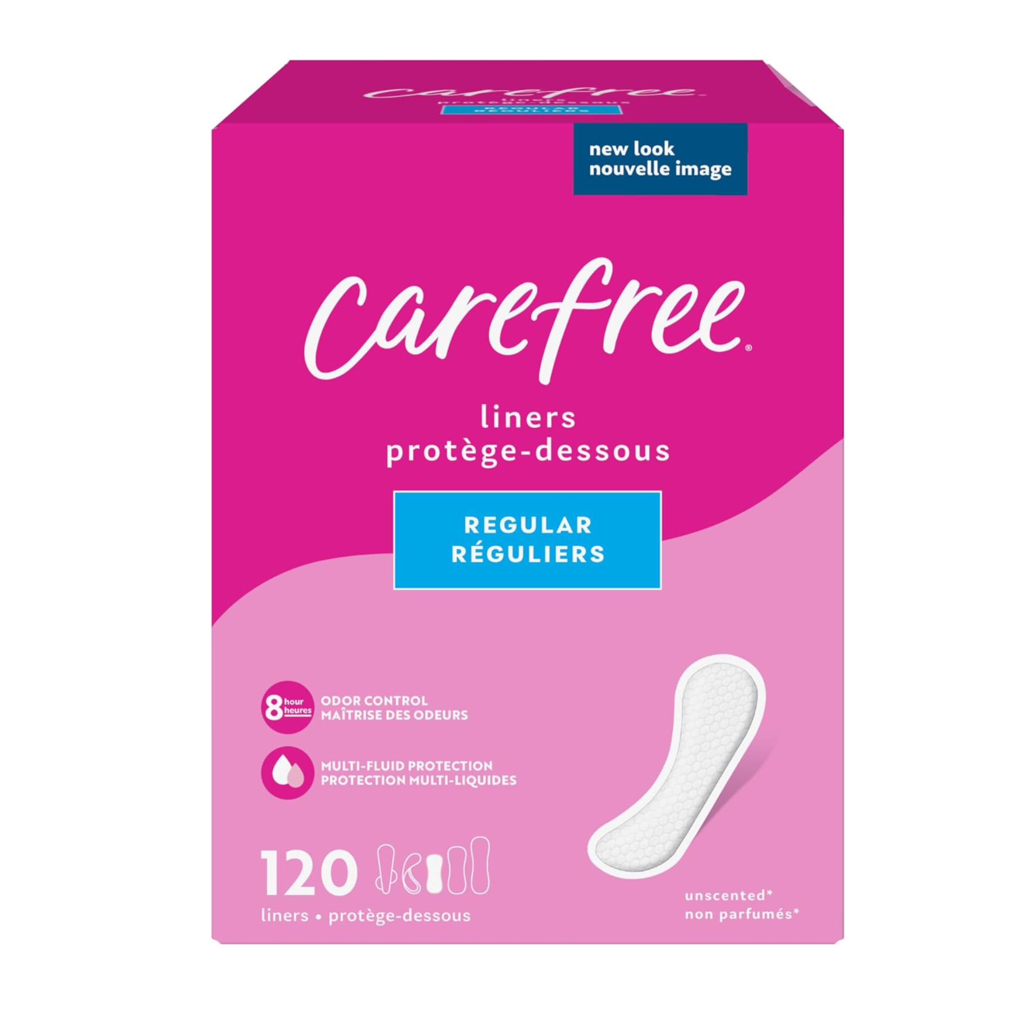 120-Ct Carefree Acti-Fresh Feminine Protection Daily Liners (Regular, Unscented)
