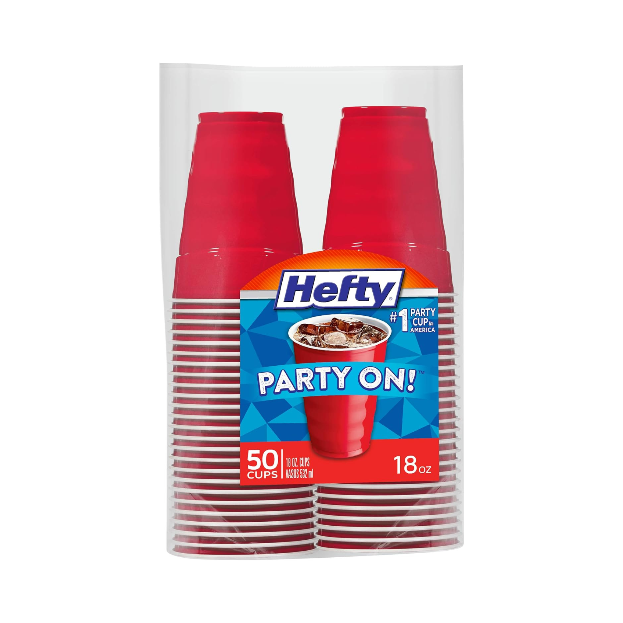 50-Pack Hefty Party On 18-oz. Plastic Cups