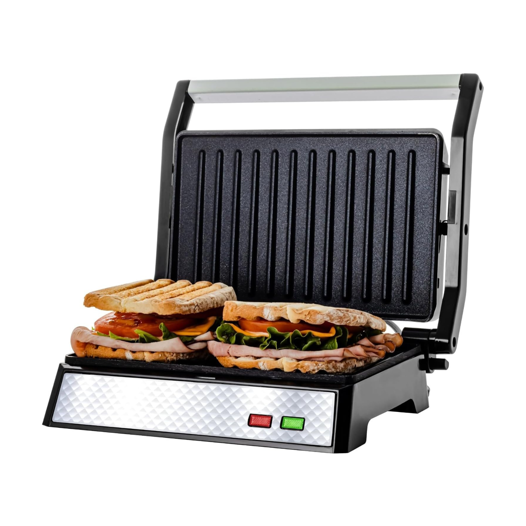 Ovente 1000W Thermostat Control Electric Indoor Panini Press Grill