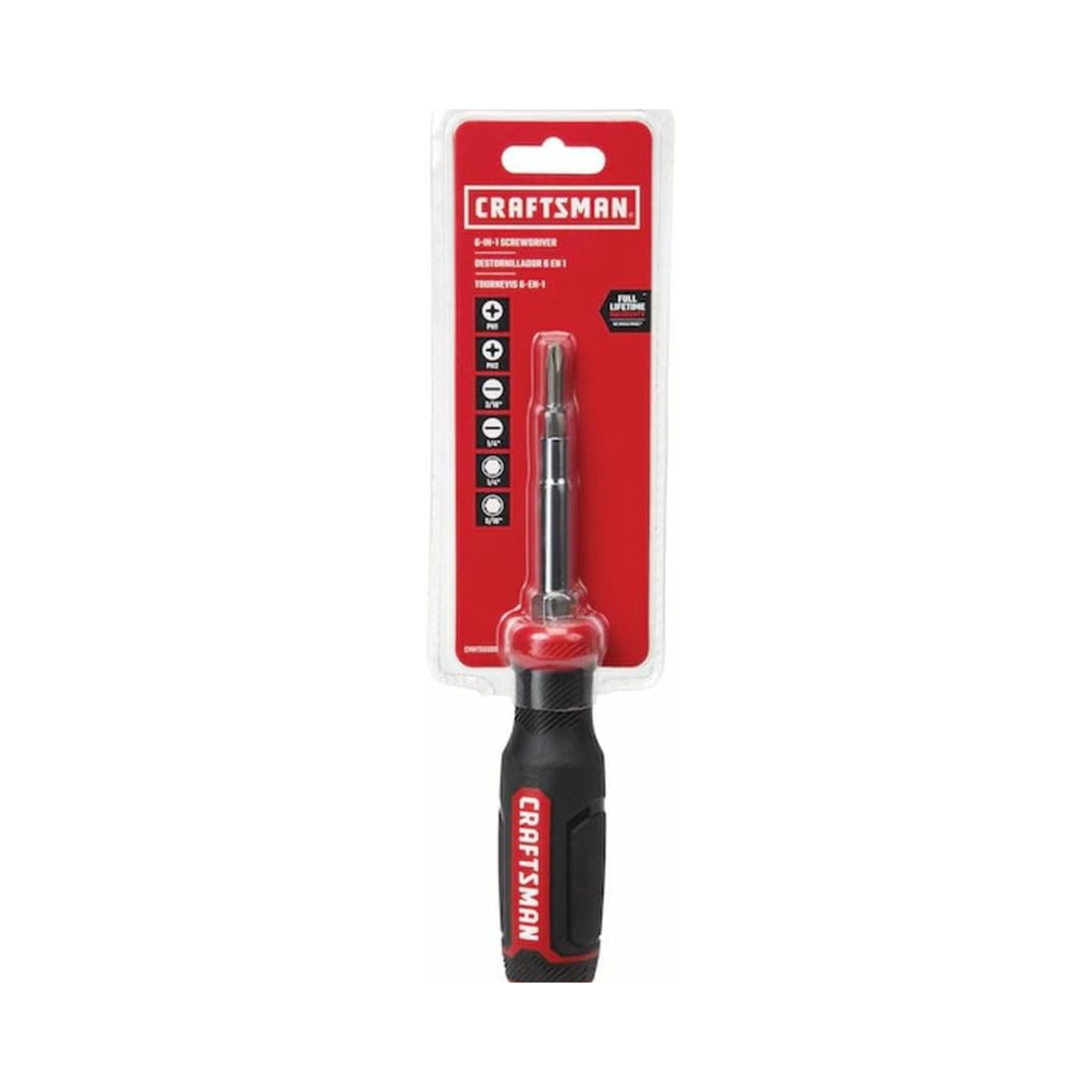 CRAFTSMAN Screwdriver with 6 Multi-Bits, Store Extra Bits in Handle