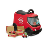 Radio Flyer Delivery Van Toddler Ride On Toy w/ 3 Wooden Package Toys (Red)