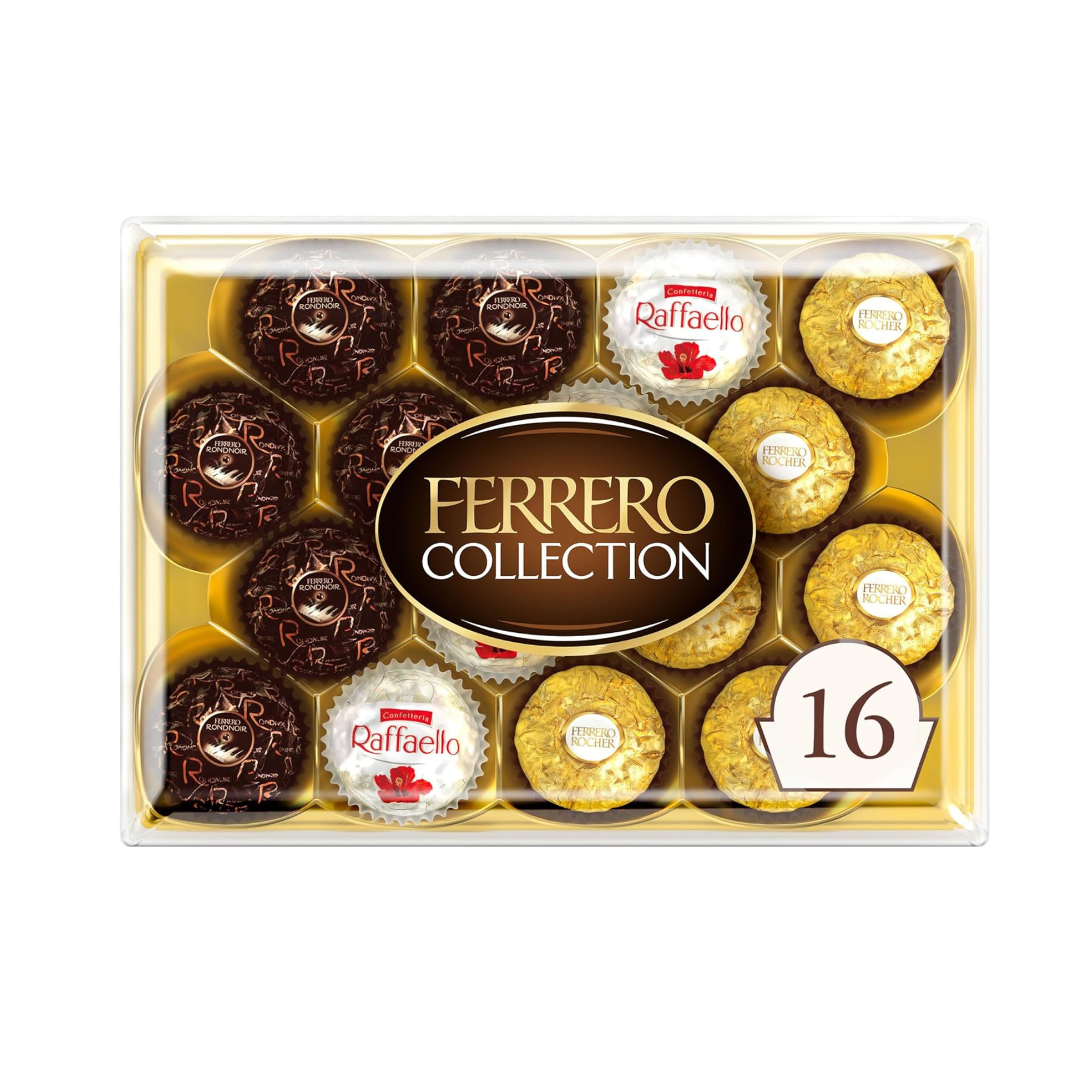 16-Count Ferrero Rocher Assorted Hazelnut Milk Chocolate, 6.1 oz