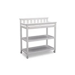 Delta Children Flat Top Changing Table with Wheels and Changing Pad