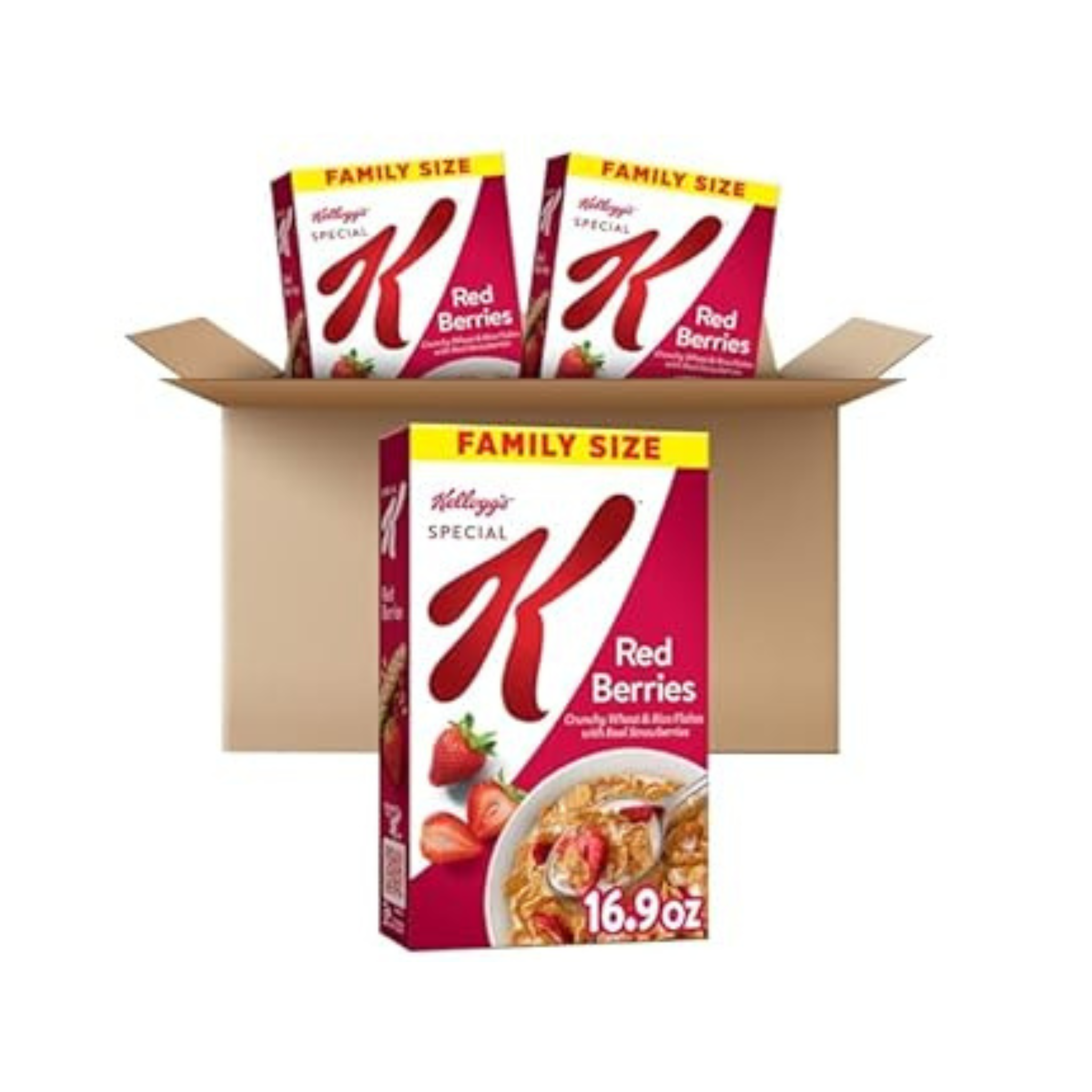 Kellogg’s Special K Breakfast Cereal, Made with Real Strawberries, Family Size Boxes (3 Boxes)