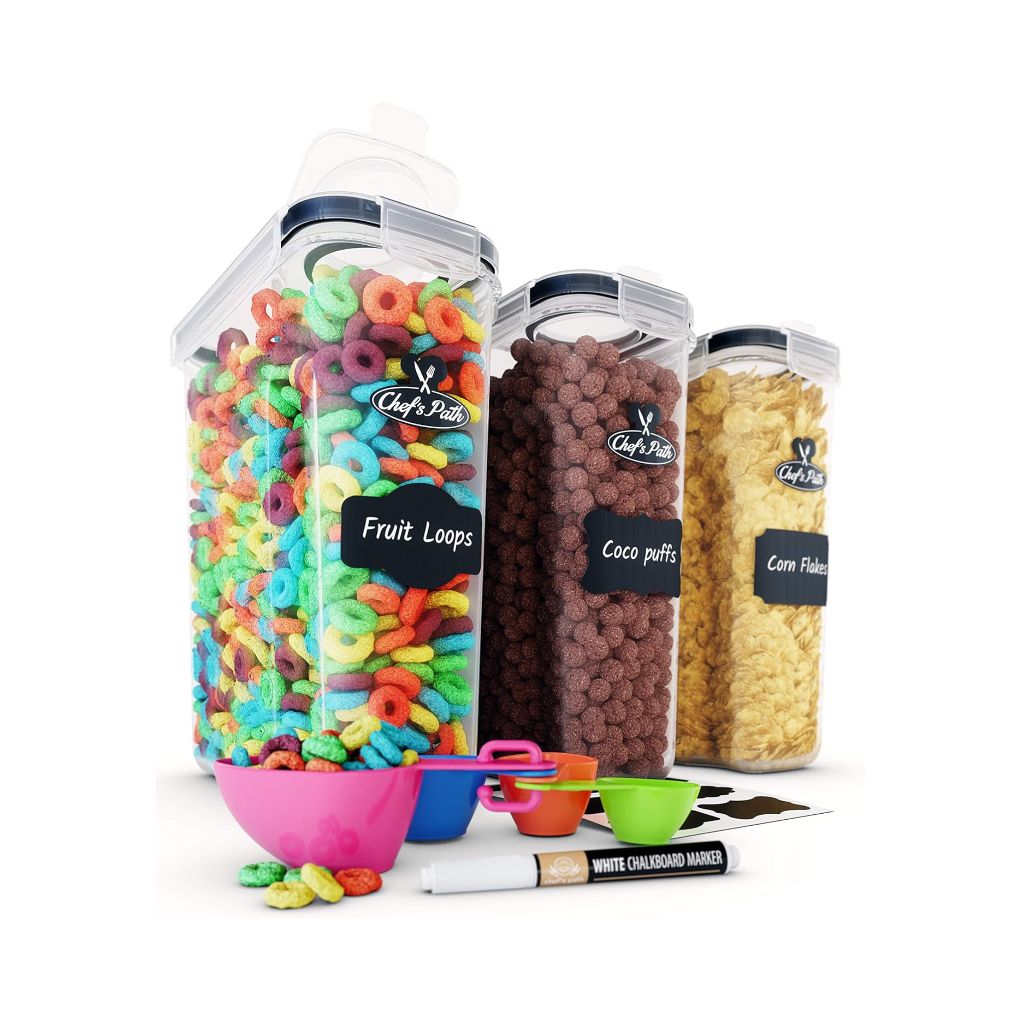 3-Pack Chef's Path 4L Airtight Cereal/Food Container Storage Set