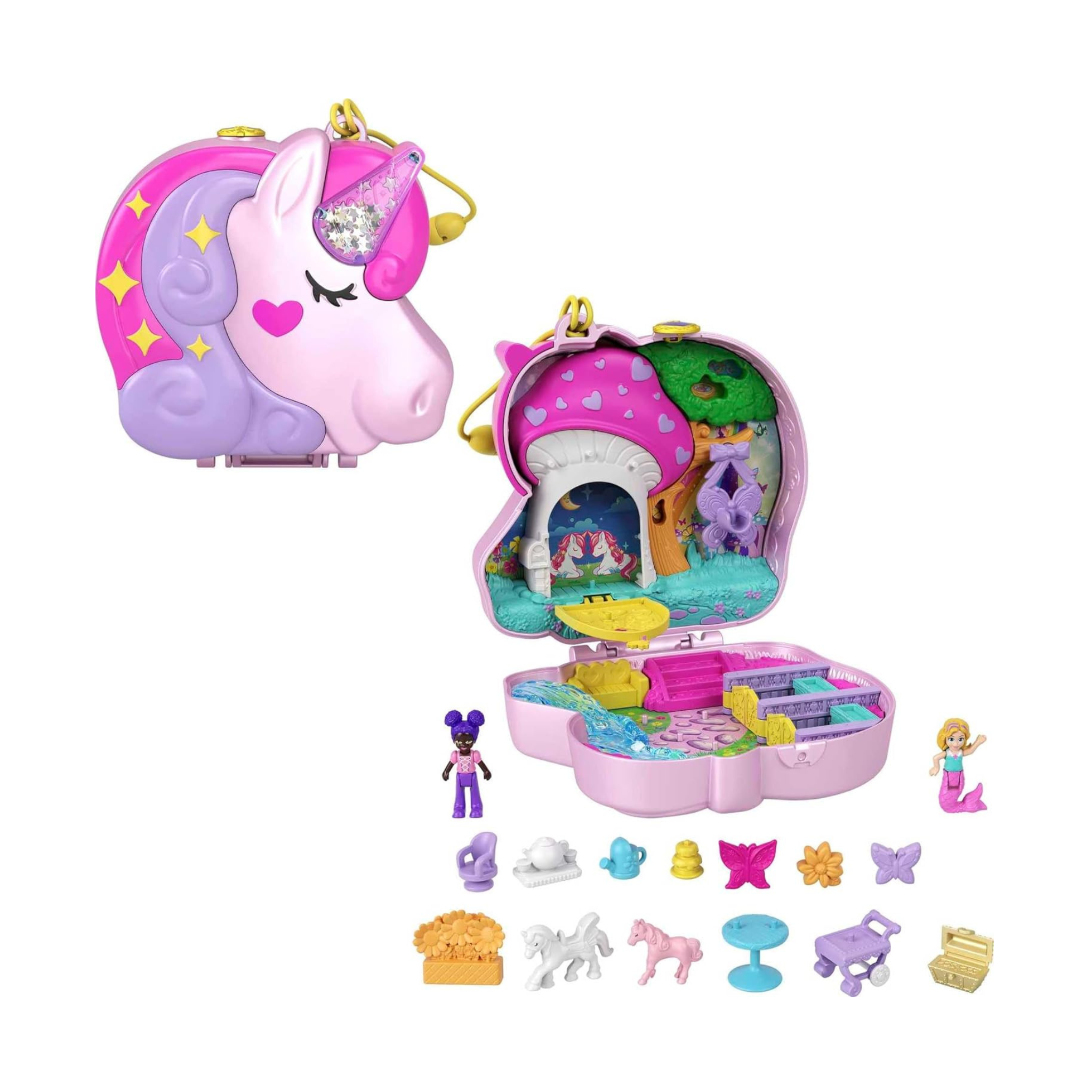 Polly Pocket World Unicorn Fantasy Tea Party Compact Set