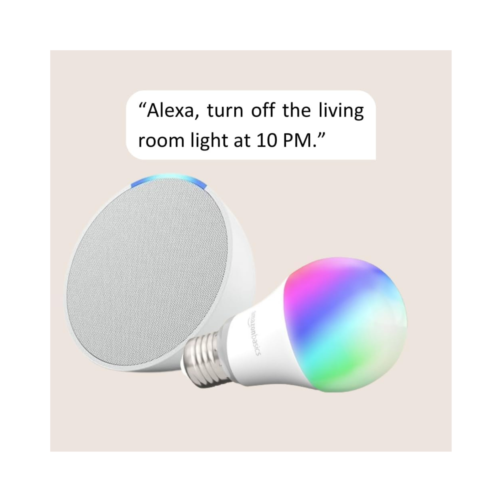 Amazon Echo Pop Compact Smart Speaker + Amazon Basics Smart A19 LED Light Bulb