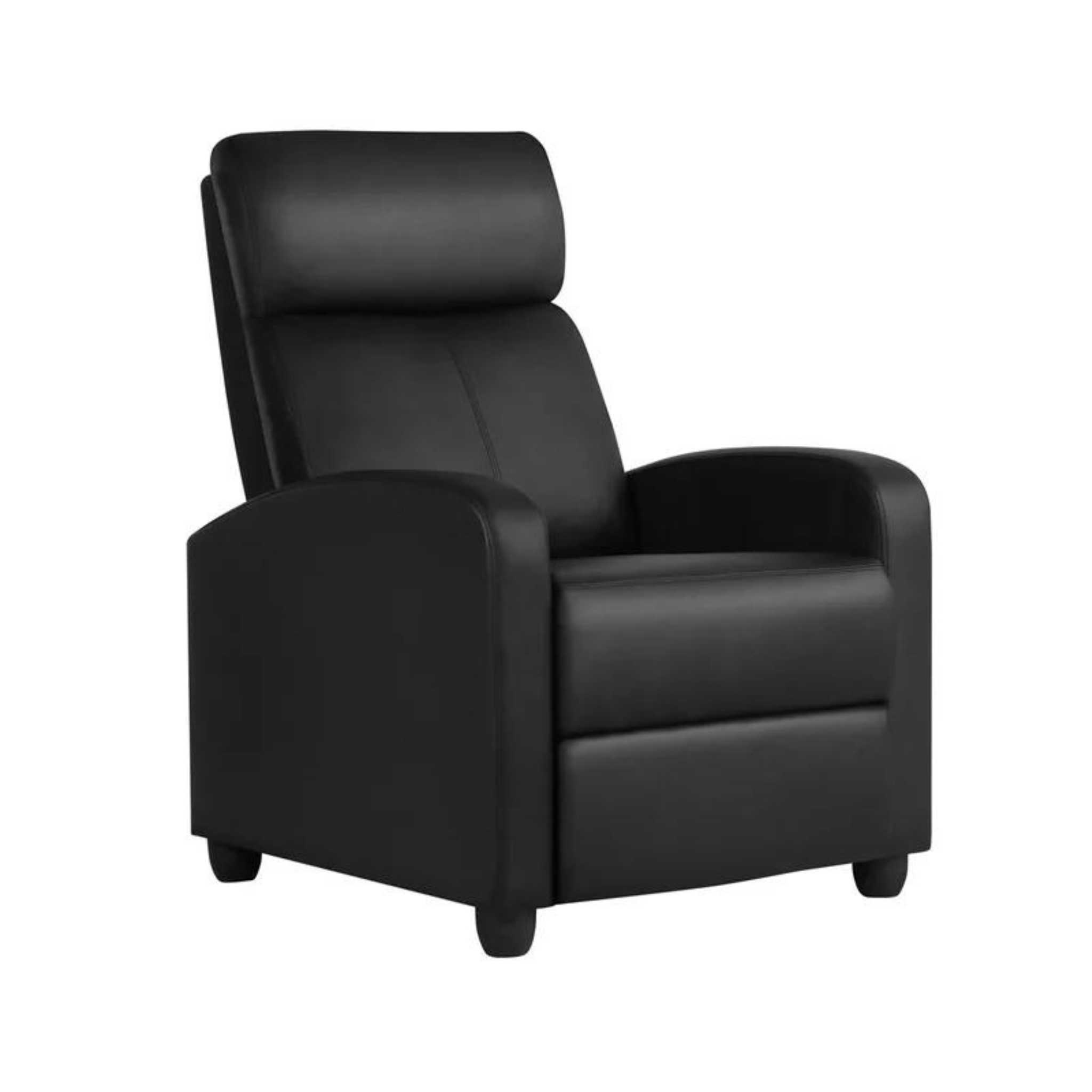 Alden Design Faux Leather Push Back Theater Recliner Chair