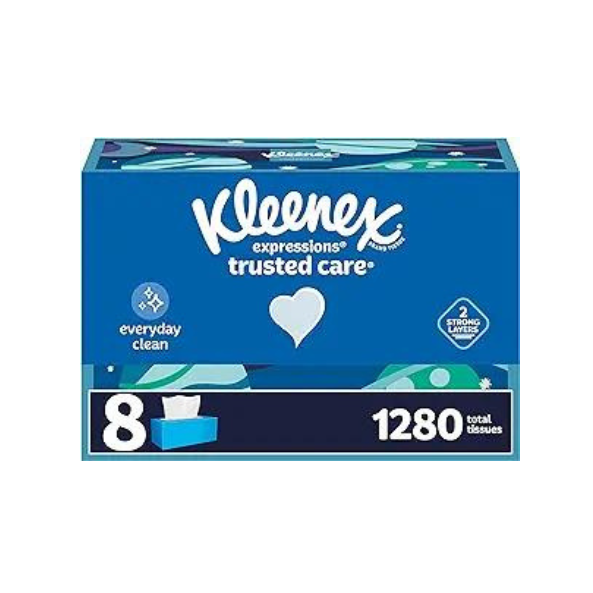 8-Boxes Kleenex Expressions Trusted Care Facial Tissues (160 Tissues per Box)
