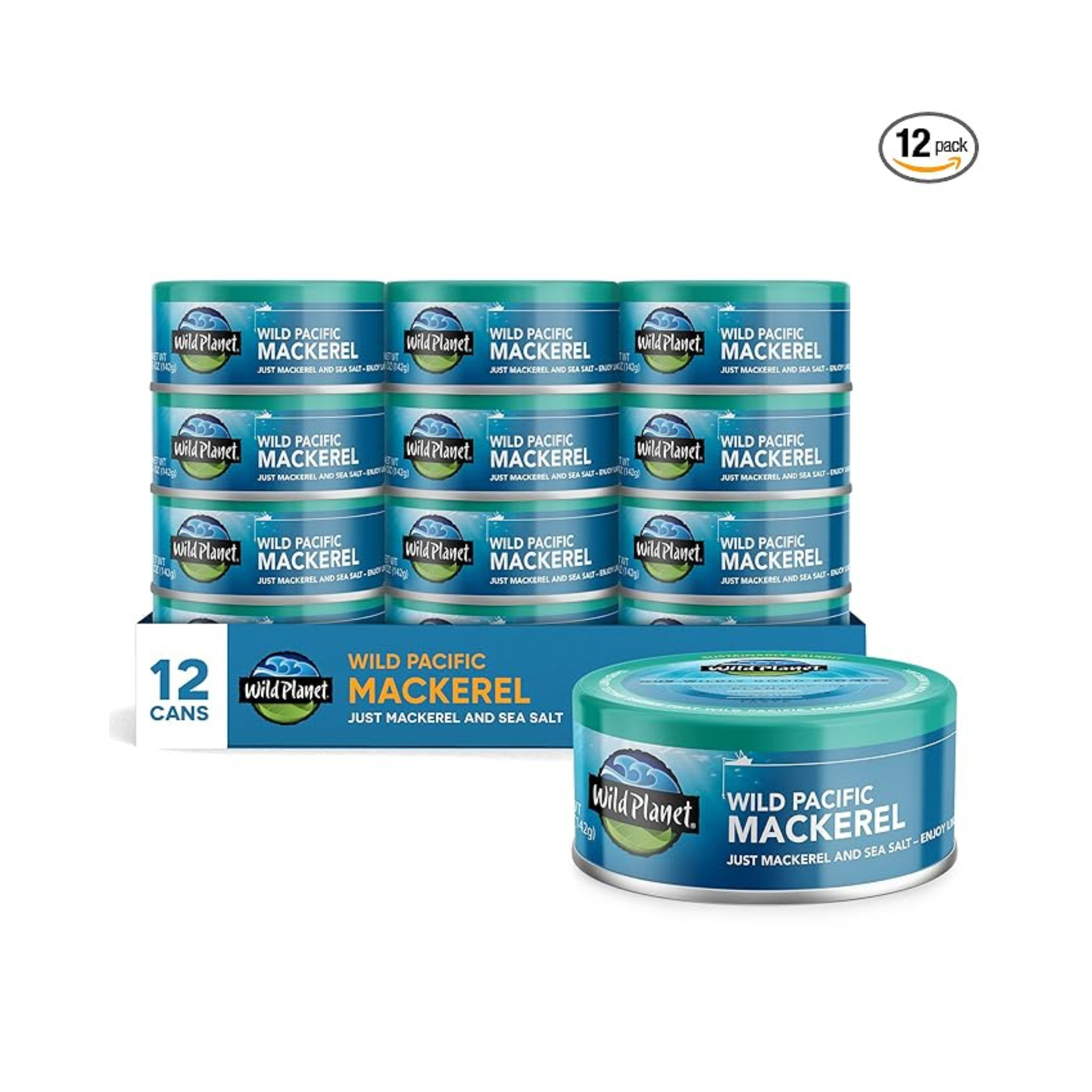 12-Pack 5-Oz Wild Planet Wild Pacific Mackerel Fillets Tin Cans