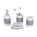 4 Piece Bath Accessory Set with Rubber Grip
