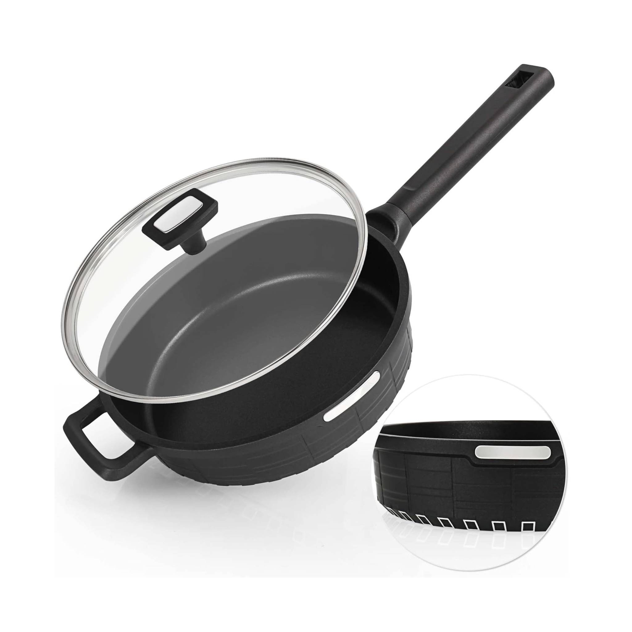 Wodillo 10" Nonstick Deep Frying Pan Cookware Sets with Lid