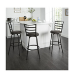 Mainstays 3 Pack Adjustable Bronze Ladder Back Swivel Barstool
