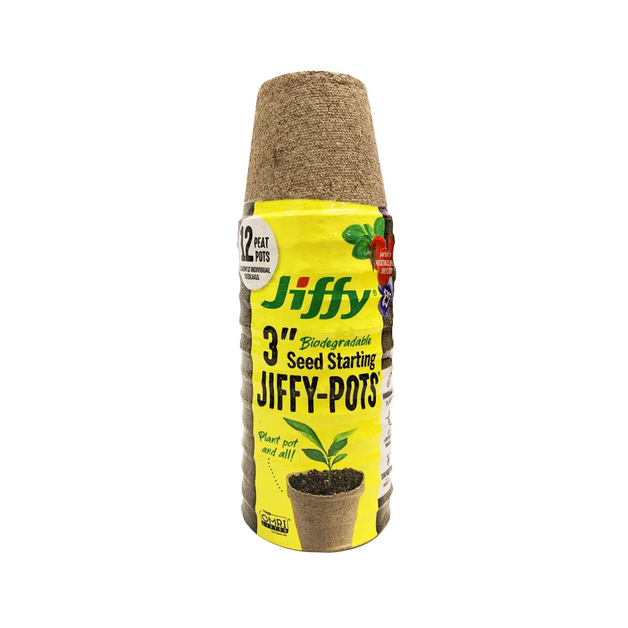 12-Pack Jiffy 3" Biodegradable Seed Starting Jiffy-Pots