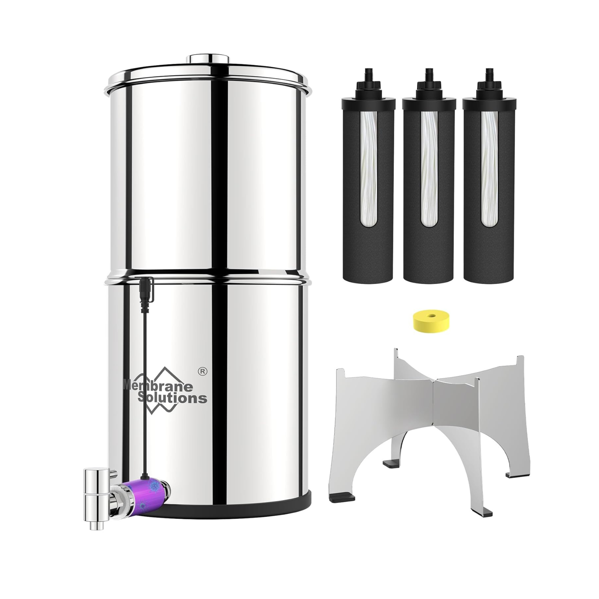 Membrane Solutions Stainless Steel UV Countertop 2.25G Water Filtration System
