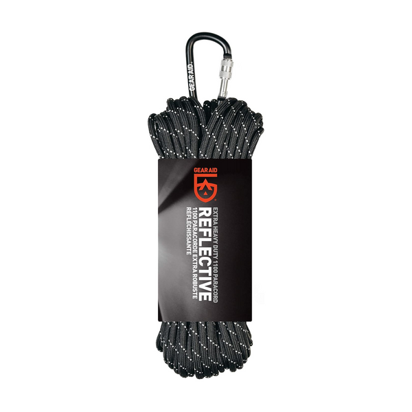 100' Gear Aid Extra Heavy-Duty 1100 Outdoor Paracord & Carabiner (Reflective)