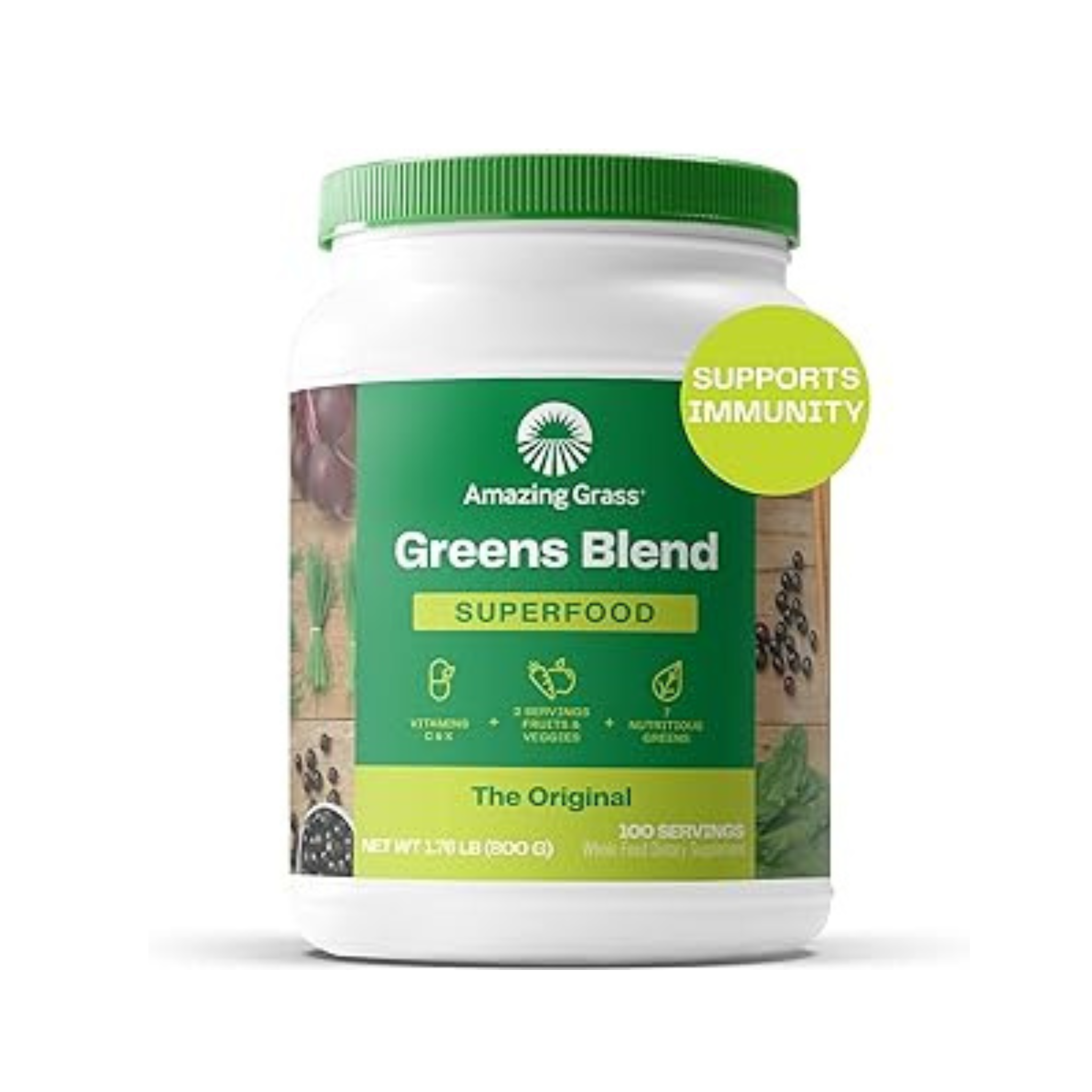 100-Servings Amazing Grass Green Superfood Organic Powder w/ Wheat Grass