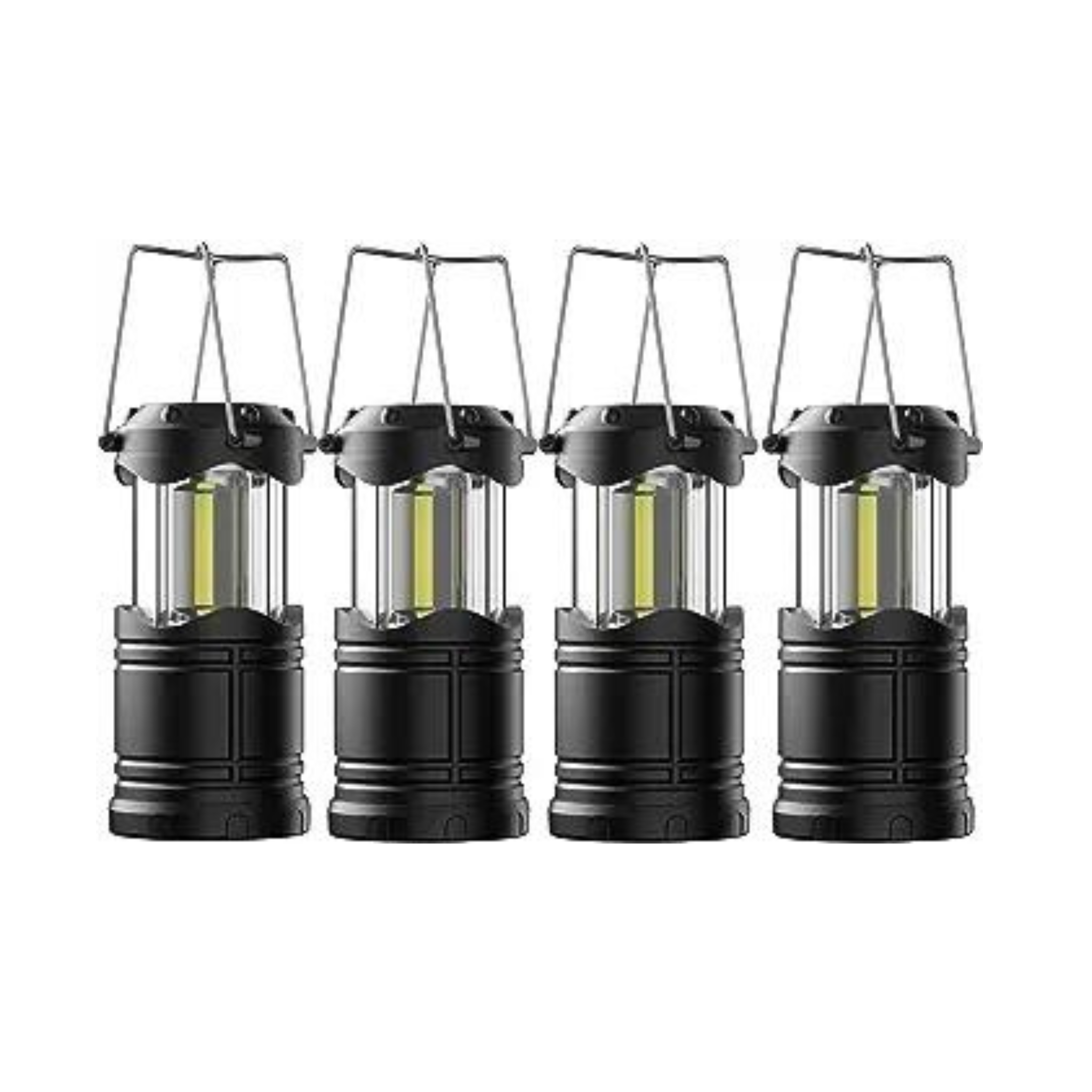 4-Pack Lichamp Battery Powered LED Camping Lanterns (Black)