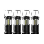 4-Pack Lichamp Battery Powered LED Camping Lanterns (Black)